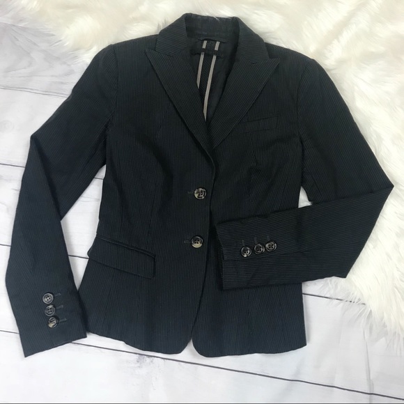 OuiSet Pinstripe Black Womens Blazer Jacket Small - Picture 6 of 8